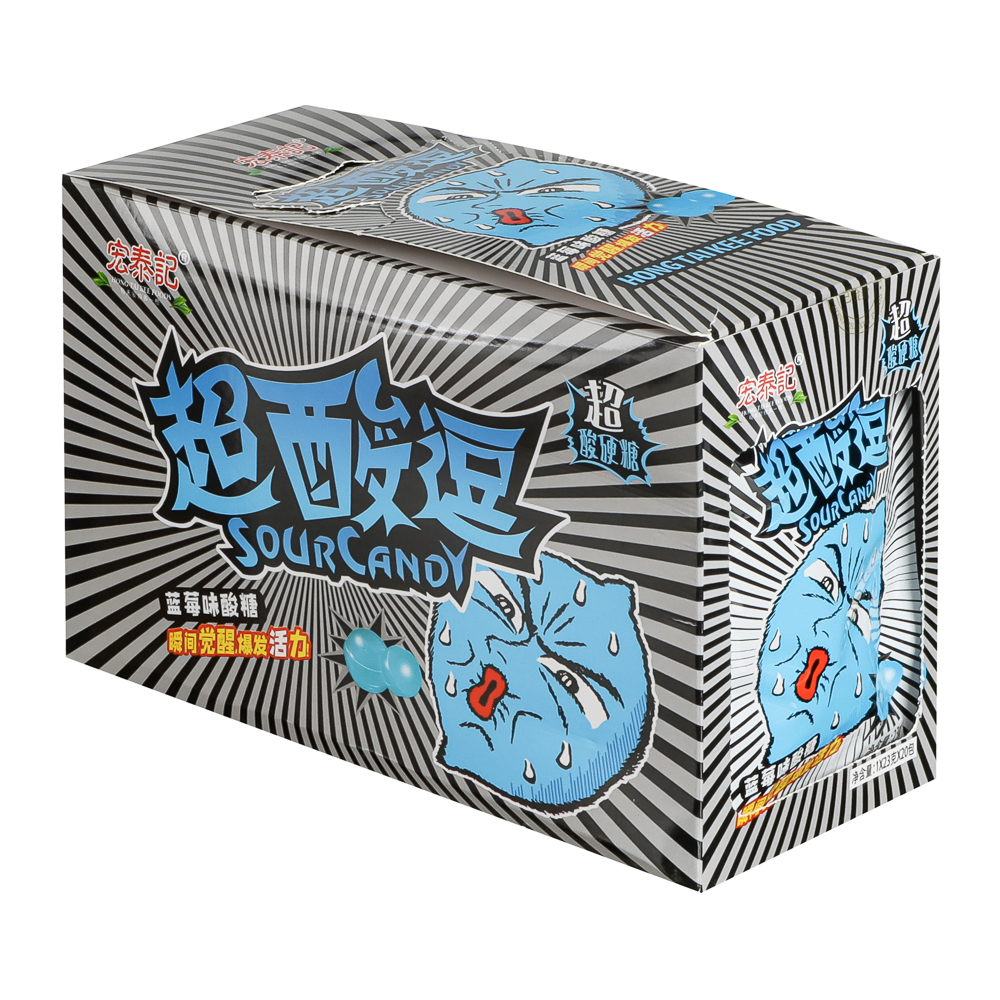 Кислые конфеты HONG TAI KEE, 23 гр, черника, арт.№ 347-458