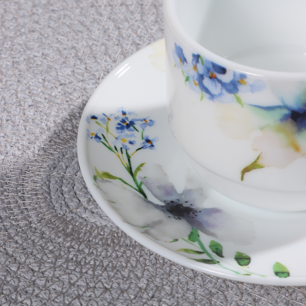 MILLIMI Шабер Чайная пара (чашка 250мл., блюдце 15см), опаловое стекло, арт.№ 818-871