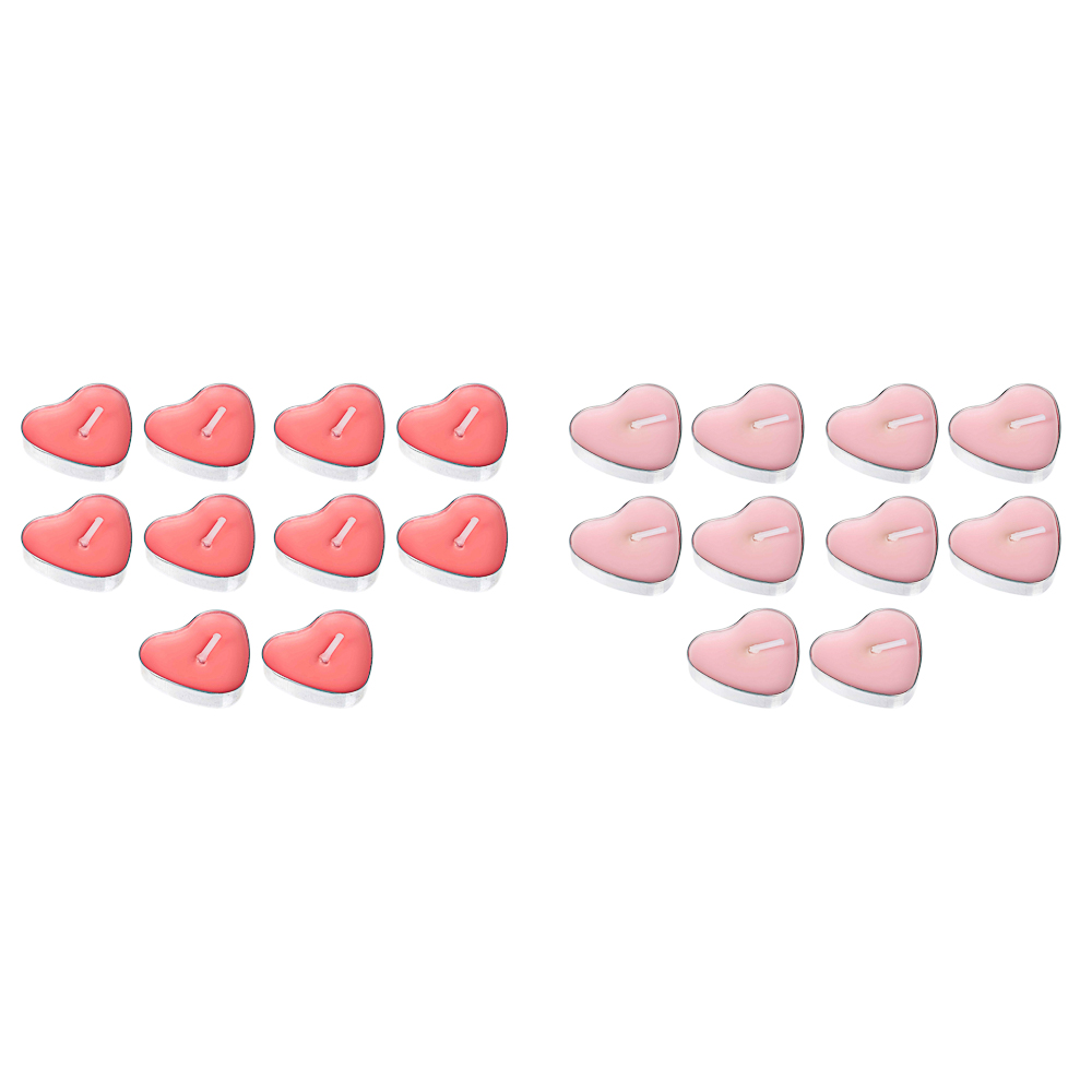 Свеча в виде сердца в гильзе, набор 10 шт, металл, парафин, 17х7,2х1см, 2 цвета, арт.№ 508-465