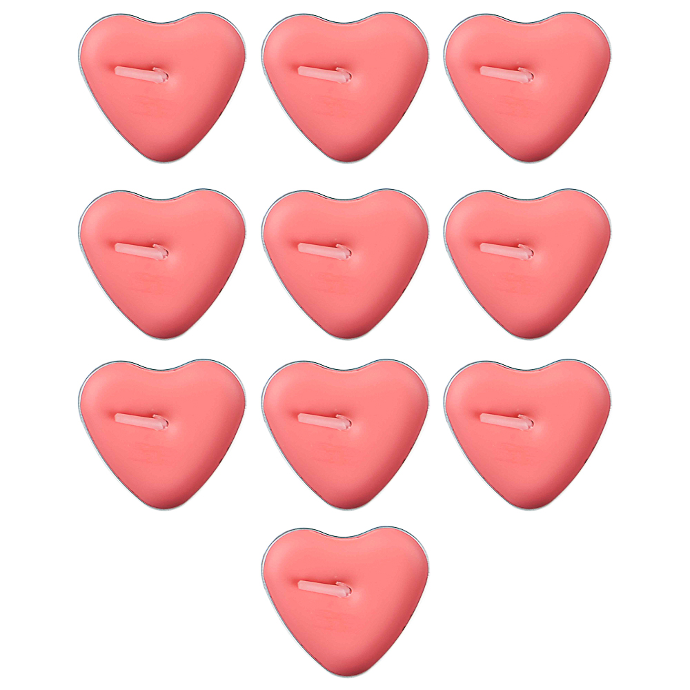 Свеча в виде сердца в гильзе, набор 10 шт, металл, парафин, 17х7,2х1см, 2 цвета, арт.№ 508-465