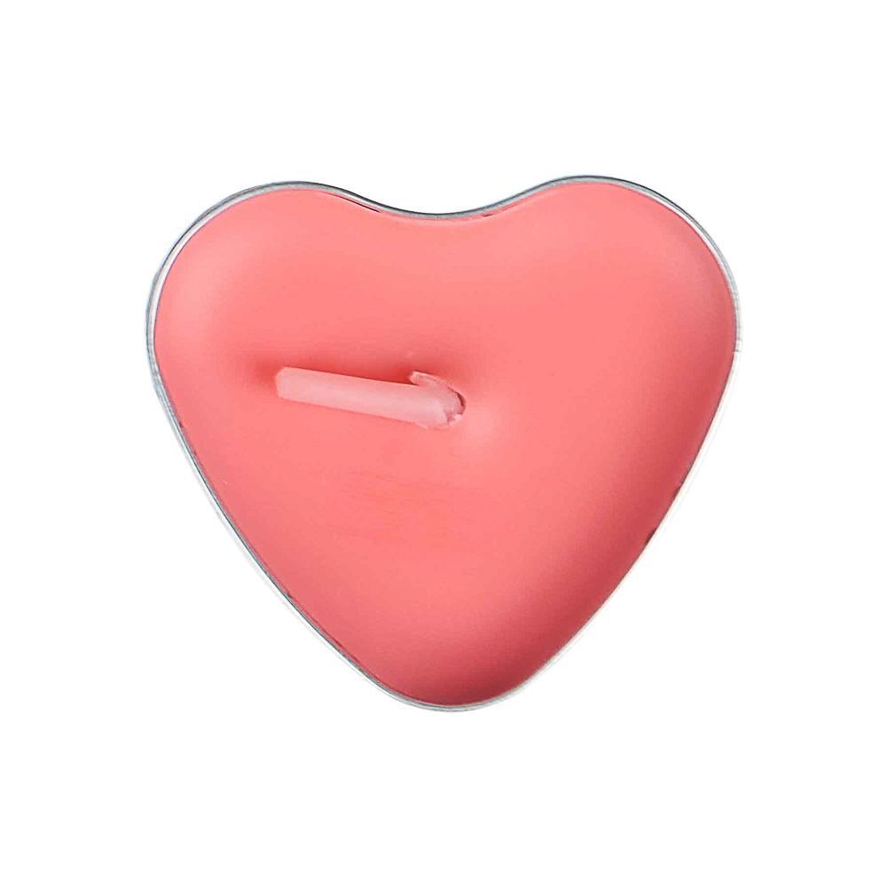 Свеча в виде сердца в гильзе, набор 10 шт, металл, парафин, 17х7,2х1см, 2 цвета, арт.№ 508-465