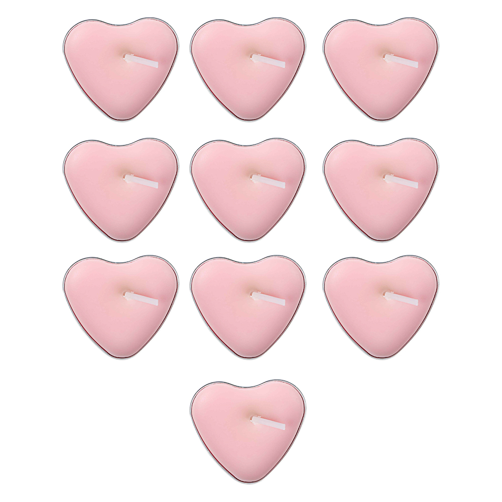 Свеча в виде сердца в гильзе, набор 10 шт, металл, парафин, 17х7,2х1см, 2 цвета, арт.№ 508-465