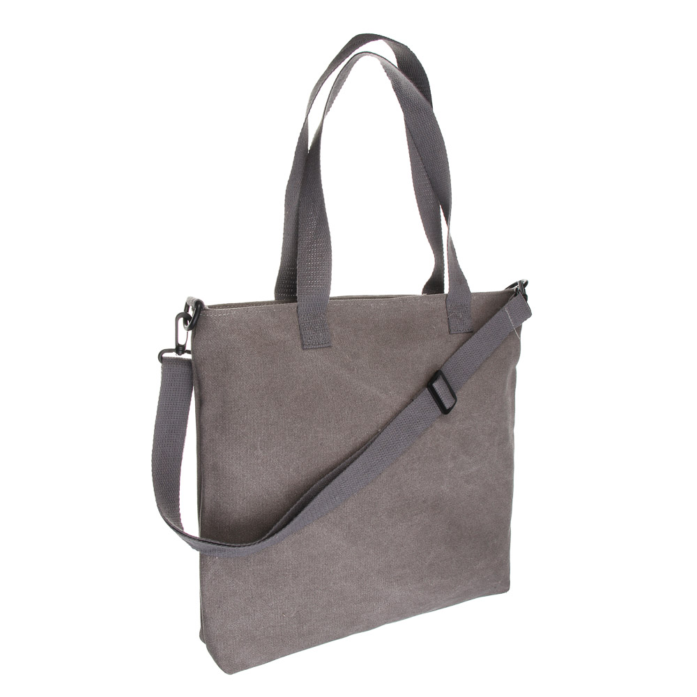 Сумка - шоппер под джинсу на молнии, 36х40см., внутренний карман, ПЭ, 2 цвета, арт.№ 090-138