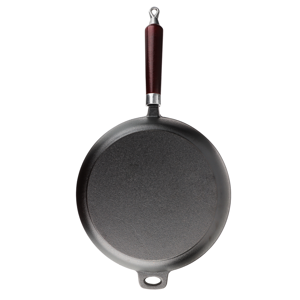 VETTA Сковорода чугун, d22х5см, деревянная ручка, индукция, арт.№ 808-005