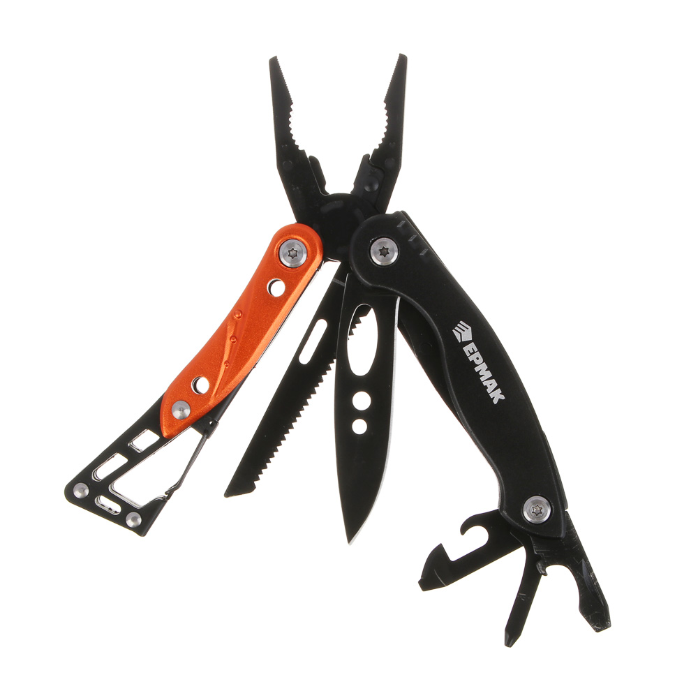 ЕРМАК Инструмент многофункциональный на карабине, 8 в 1, нерж. сталь, алюминий, арт.№ 070-028