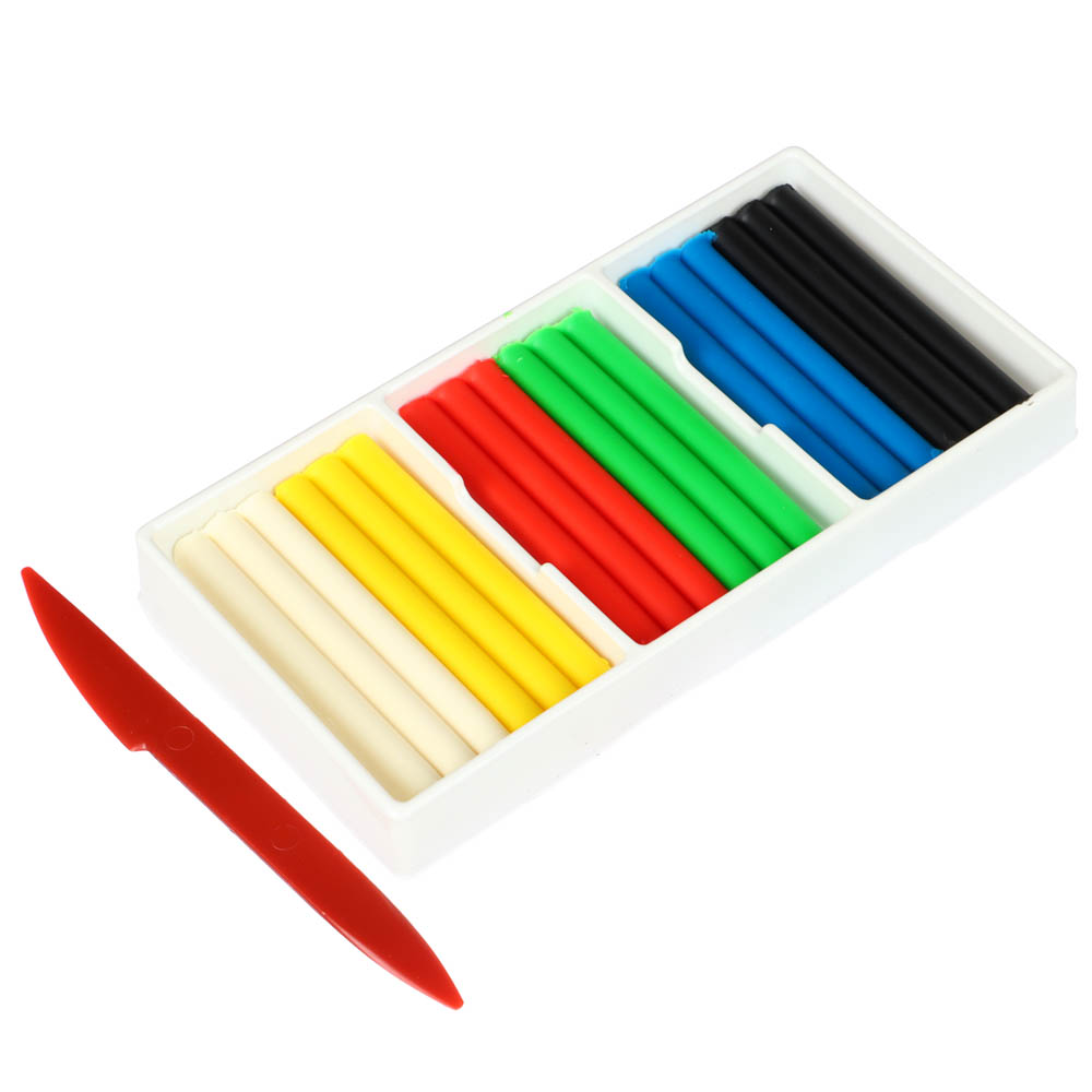 ЛУЧ Пластилин "Кроха", восковой, 6 цветов, 90 грамм, со стеком, в картонной коробке, 12С 863-08, арт.№ 239-059