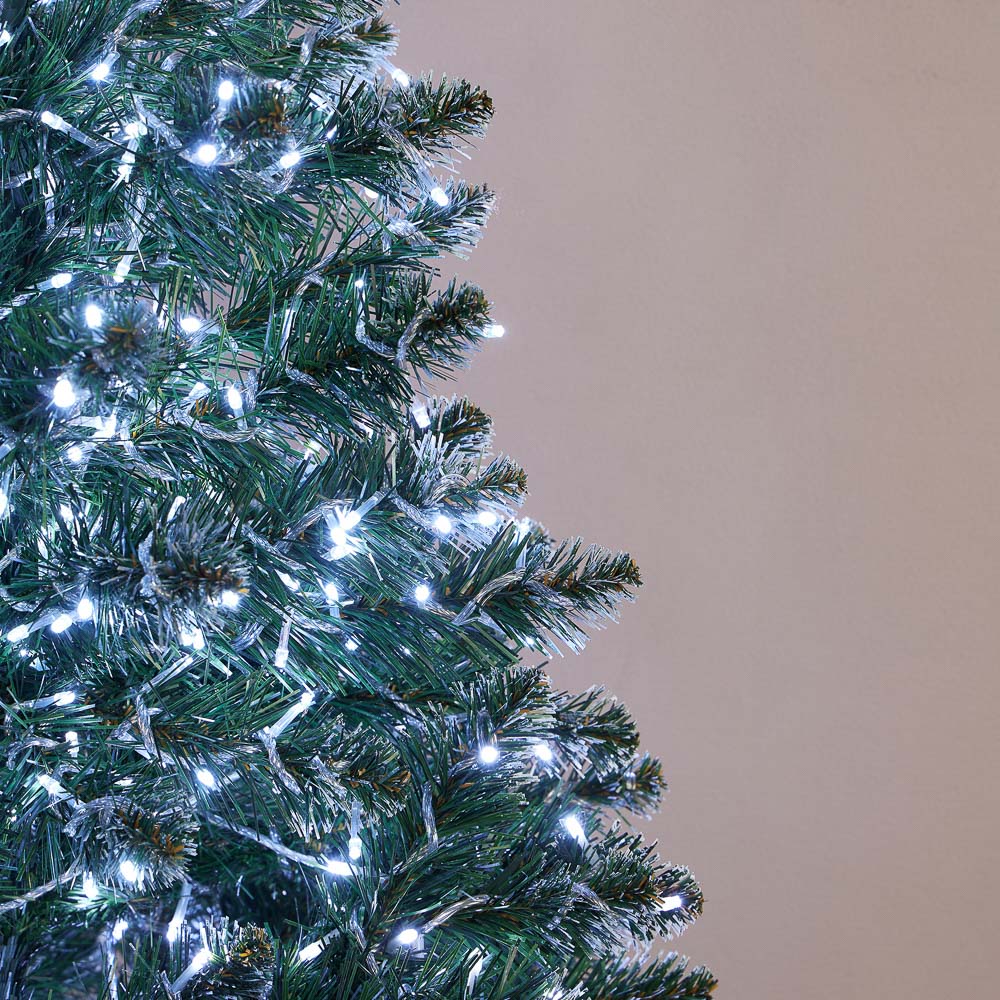 Гирлянда уличная вьюн 20 м BY, 160 LED ламп, белое свечение, ПВХ прозрачный, 8 режимов, коннект, 220В (24В), IP54, арт.№ 351-781