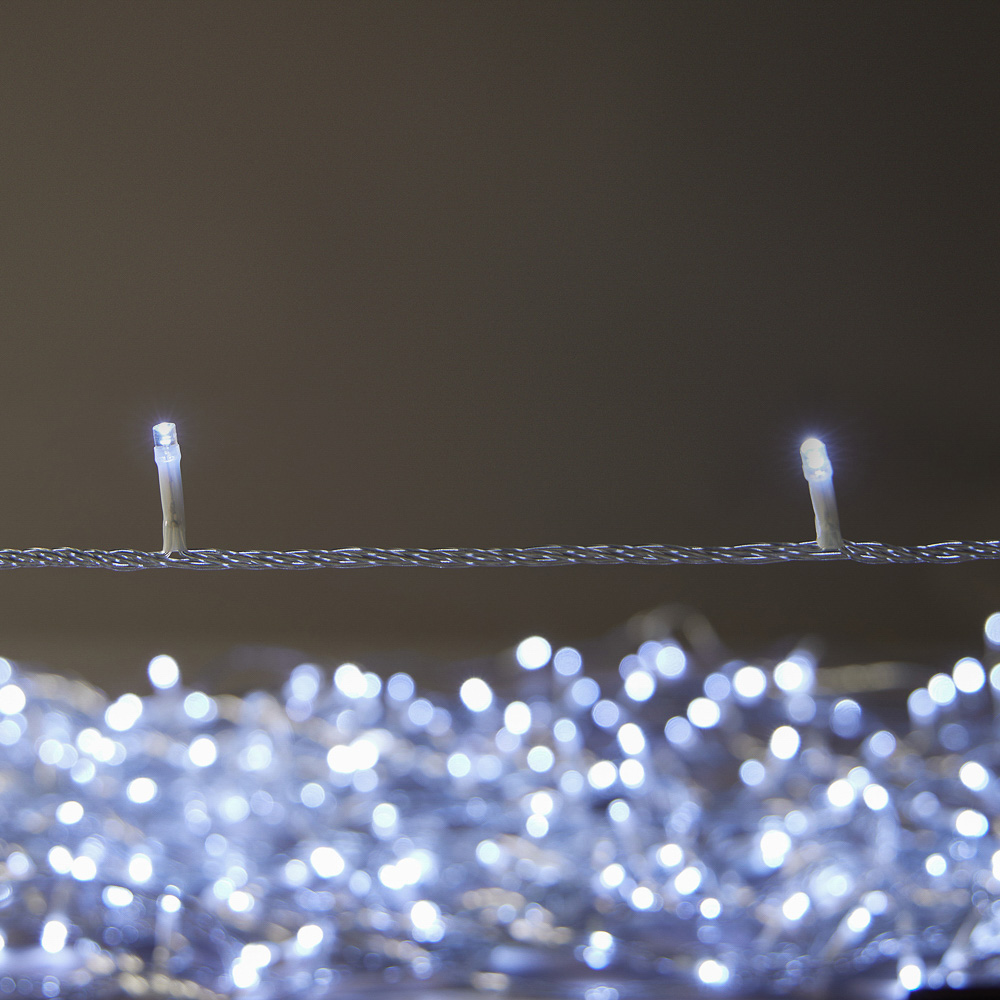 Гирлянда уличная вьюн 20 м BY, 160 LED ламп, белое свечение, ПВХ прозрачный, 8 режимов, коннект, 220В (24В), IP54, арт.№ 351-781