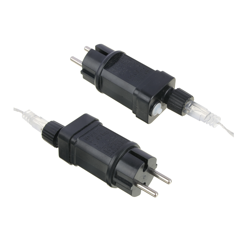 Гирлянда уличная вьюн 20 м BY, 160 LED ламп, белое свечение, ПВХ прозрачный, 8 режимов, коннект, 220В (24В), IP54, арт.№ 351-781