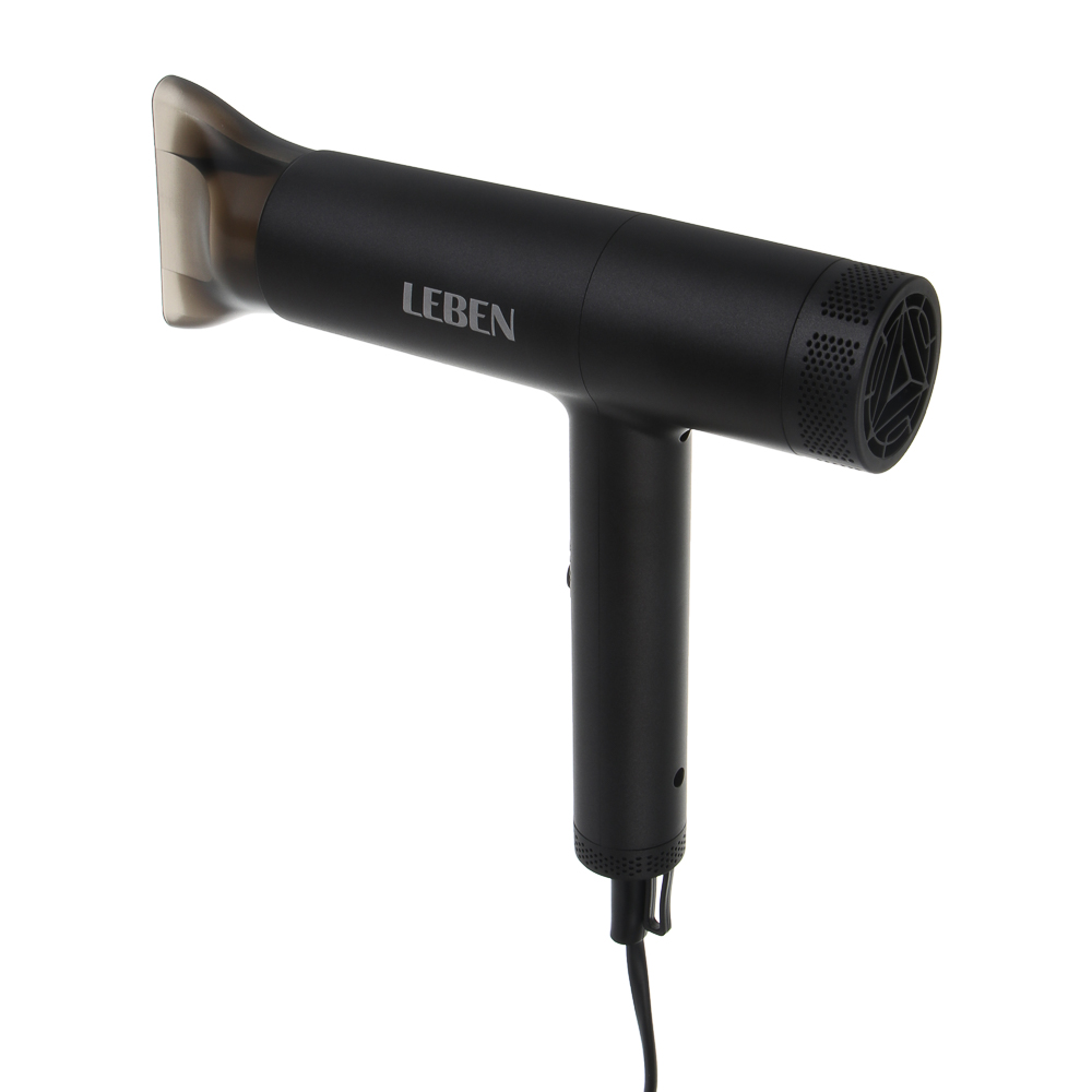 LEBEN Фен для волос, 2000 Вт, 2 скорости, графитовый, матовое покрытие, концентратор, арт.№ 259-230