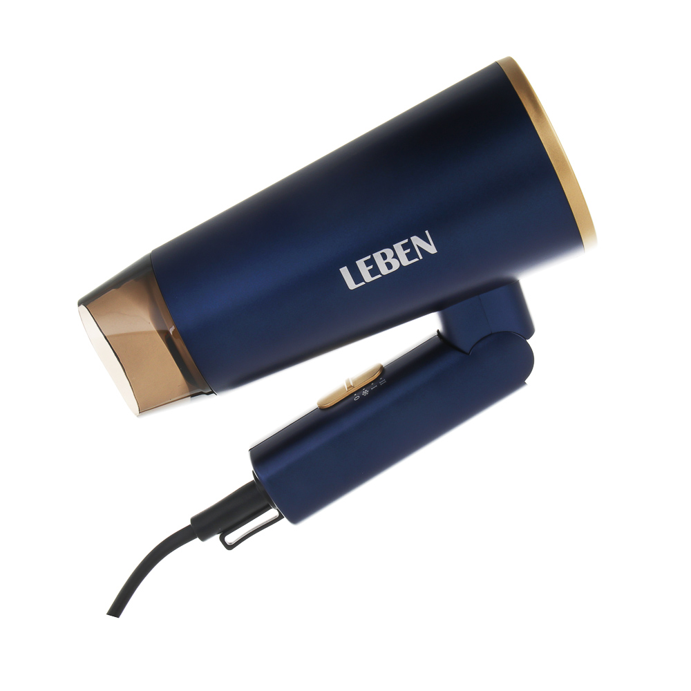 LEBEN Фен для волос, 2000 Вт, 2 скорости, 2 темп.реж., темно-синий, матовое покрытие, концентратор, арт.№ 259-231
