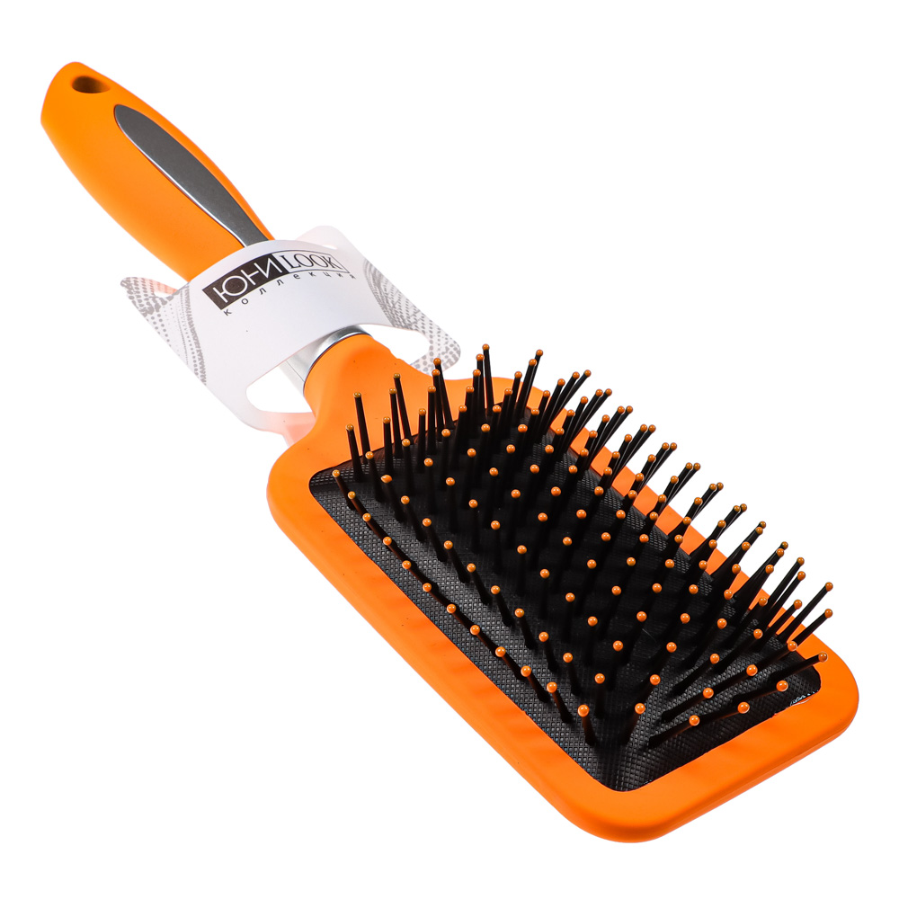 Расческа массажная тм ЮНИLOOK, пластик, силикон, 25,5см, 2 цвета, арт.№ 356-197