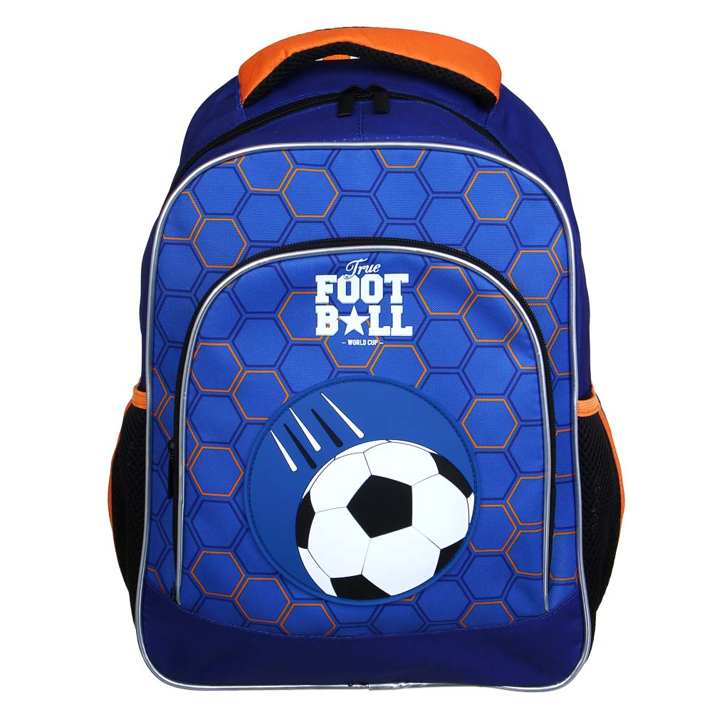FLOMIK Рюкзак школьный 39х30х22см, "Футбол", 1 отд., 1 передний, 2 бок. карм., эрг.спинка, упл.лям., арт.№ 524-236