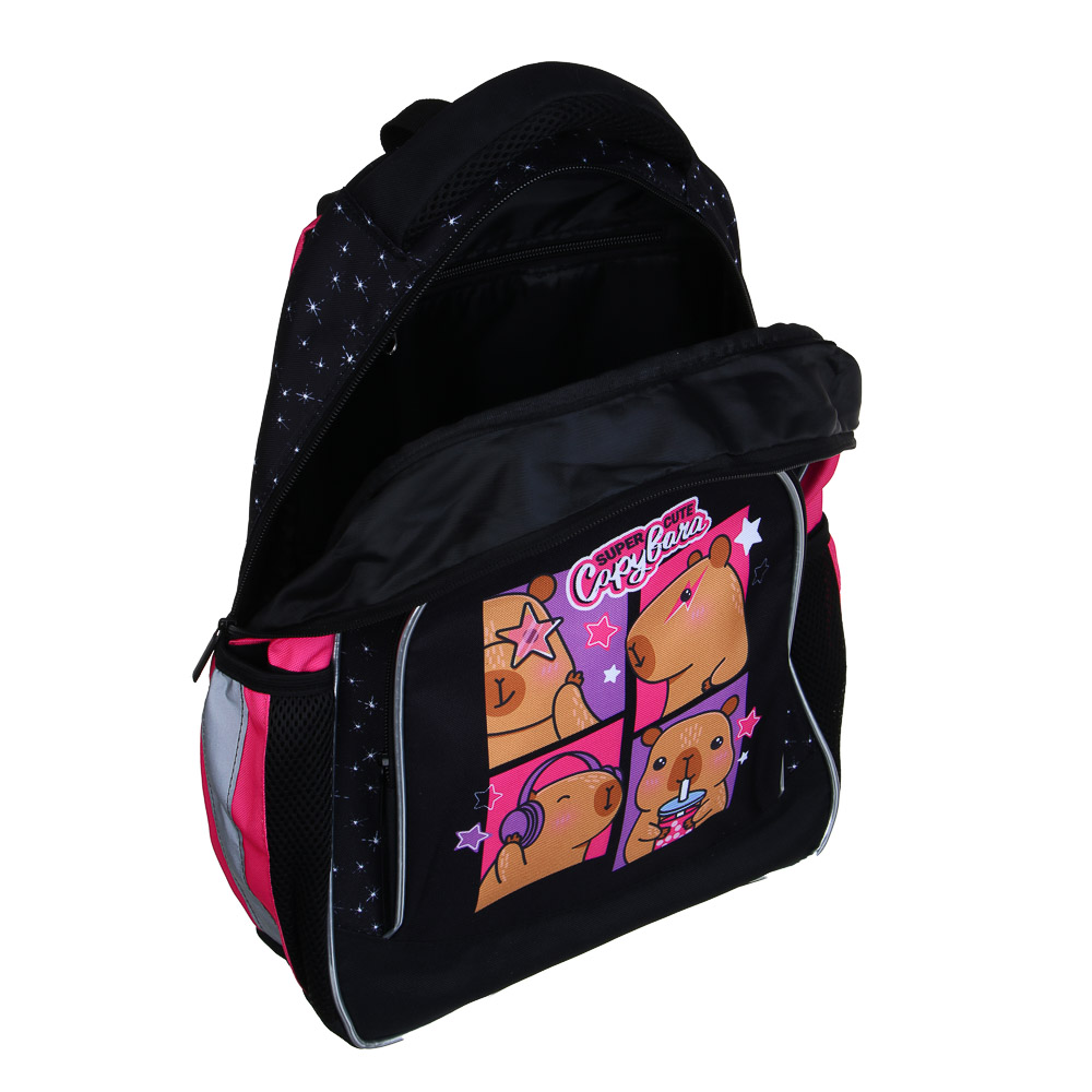 Рюкзак школьный 39х30х22 см Капибара FLOMIK, 1 отд., 1 передний, 2 бок.карм., эрг.спинка, упл.лямки, арт.№ 524-237