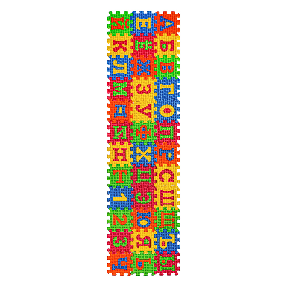 Коврик-пазл "Цифры/Буквы/Фигуры" 36 элементов, ЭВА, 20х15х2,5см, 3 дизайна, арт.№ 272-603