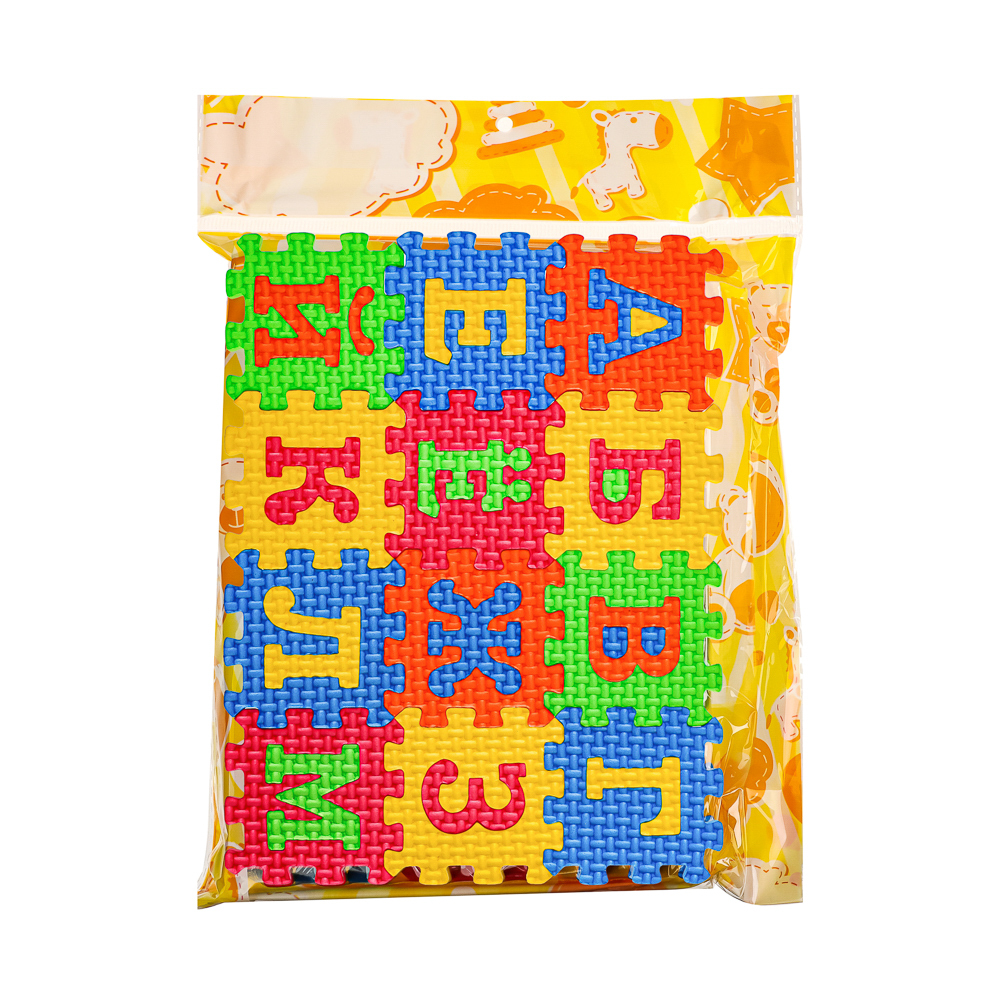 Коврик-пазл "Цифры/Буквы/Фигуры" 36 элементов, ЭВА, 20х15х2,5см, 3 дизайна, арт.№ 272-603