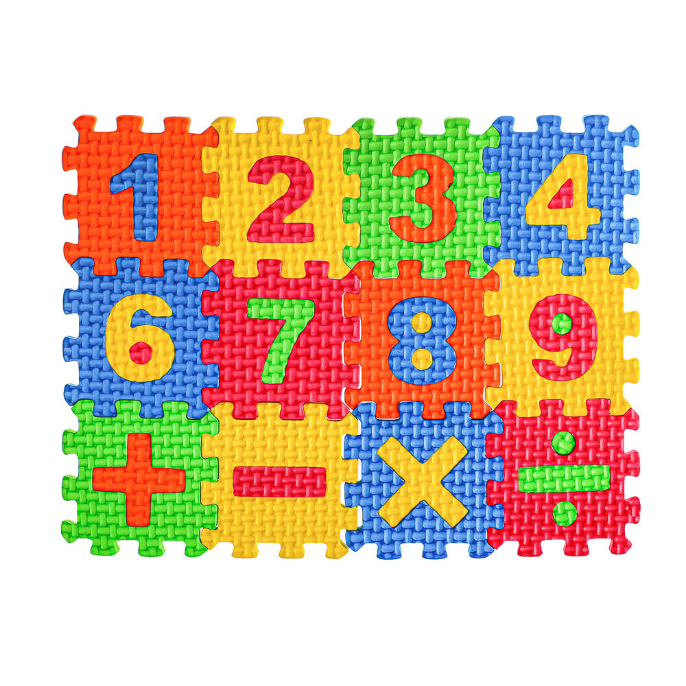 Коврик-пазл "Цифры/Буквы/Фигуры" 36 элементов, ЭВА, 20х15х2,5см, 3 дизайна, арт.№ 272-603