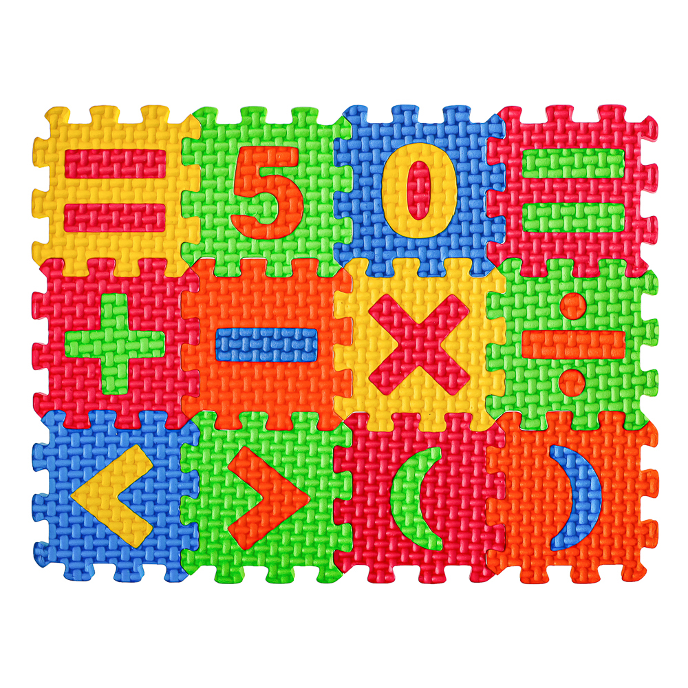 Коврик-пазл "Цифры/Буквы/Фигуры" 36 элементов, ЭВА, 20х15х2,5см, 3 дизайна, арт.№ 272-603