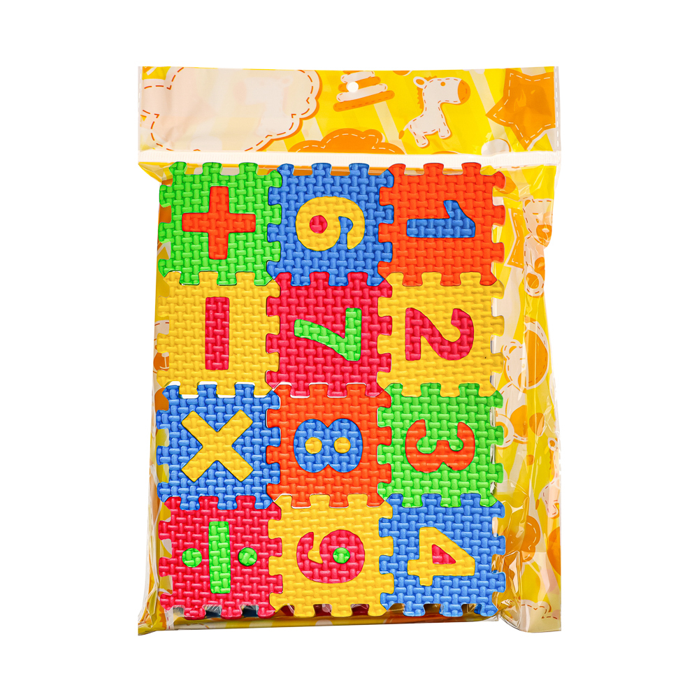 Коврик-пазл "Цифры/Буквы/Фигуры" 36 элементов, ЭВА, 20х15х2,5см, 3 дизайна, арт.№ 272-603