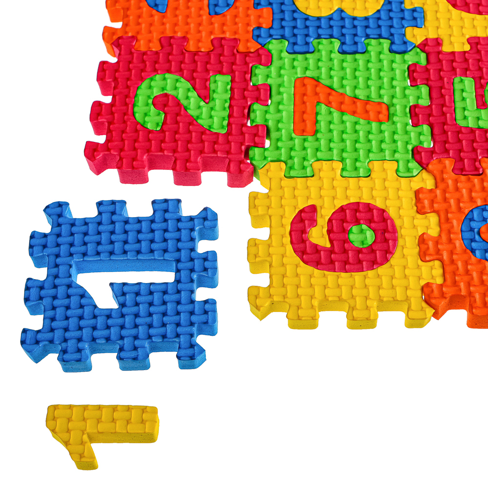 Коврик-пазл "Цифры/Буквы/Фигуры" 36 элементов, ЭВА, 20х15х2,5см, 3 дизайна, арт.№ 272-603