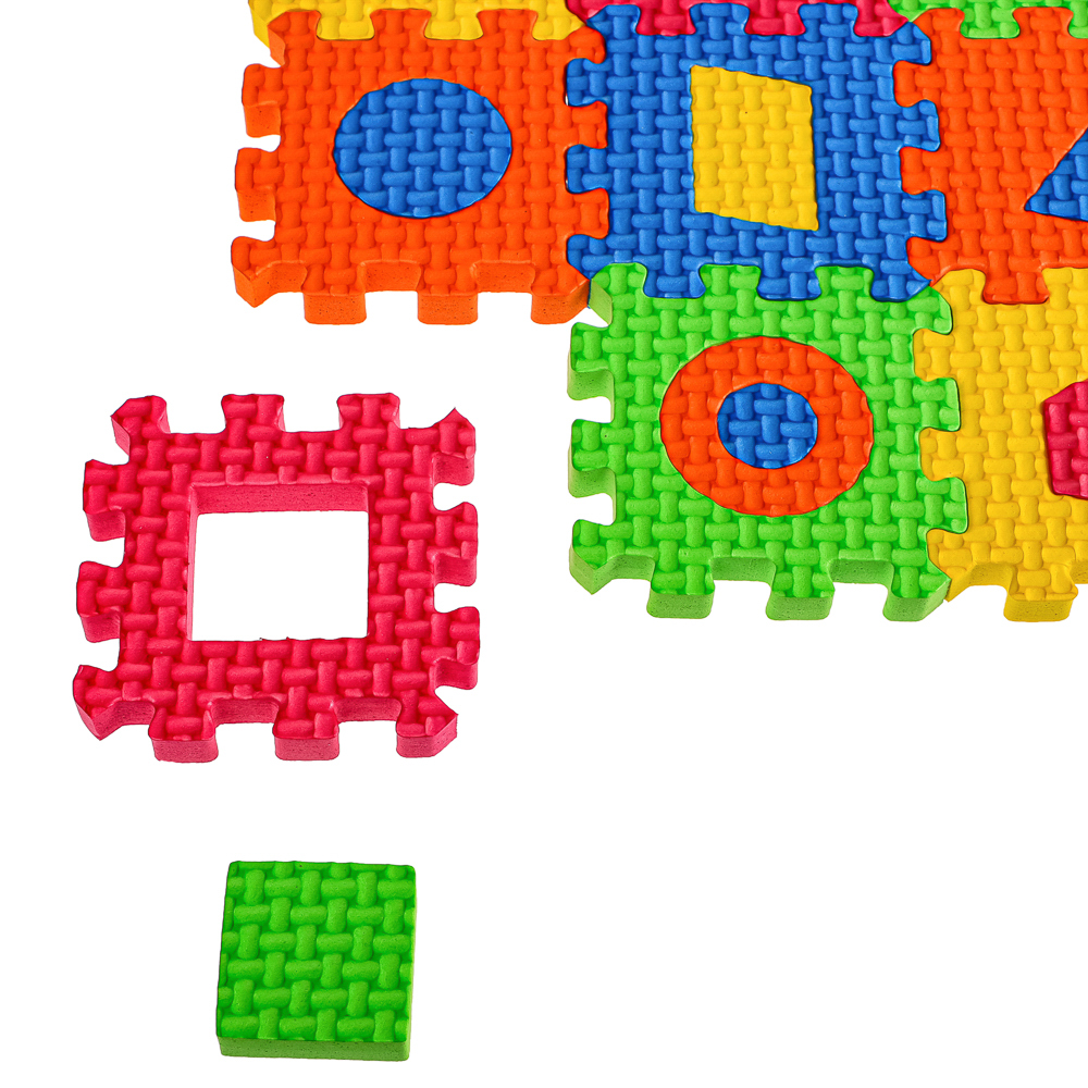 Коврик-пазл "Цифры/Буквы/Фигуры" 36 элементов, ЭВА, 20х15х2,5см, 3 дизайна, арт.№ 272-603