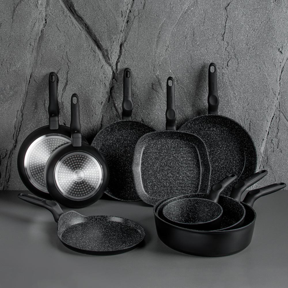 SATOSHI Стоун Сковорода литая d26см, антипригарное покрытие Мрамор, индукция, арт.№ 846-334