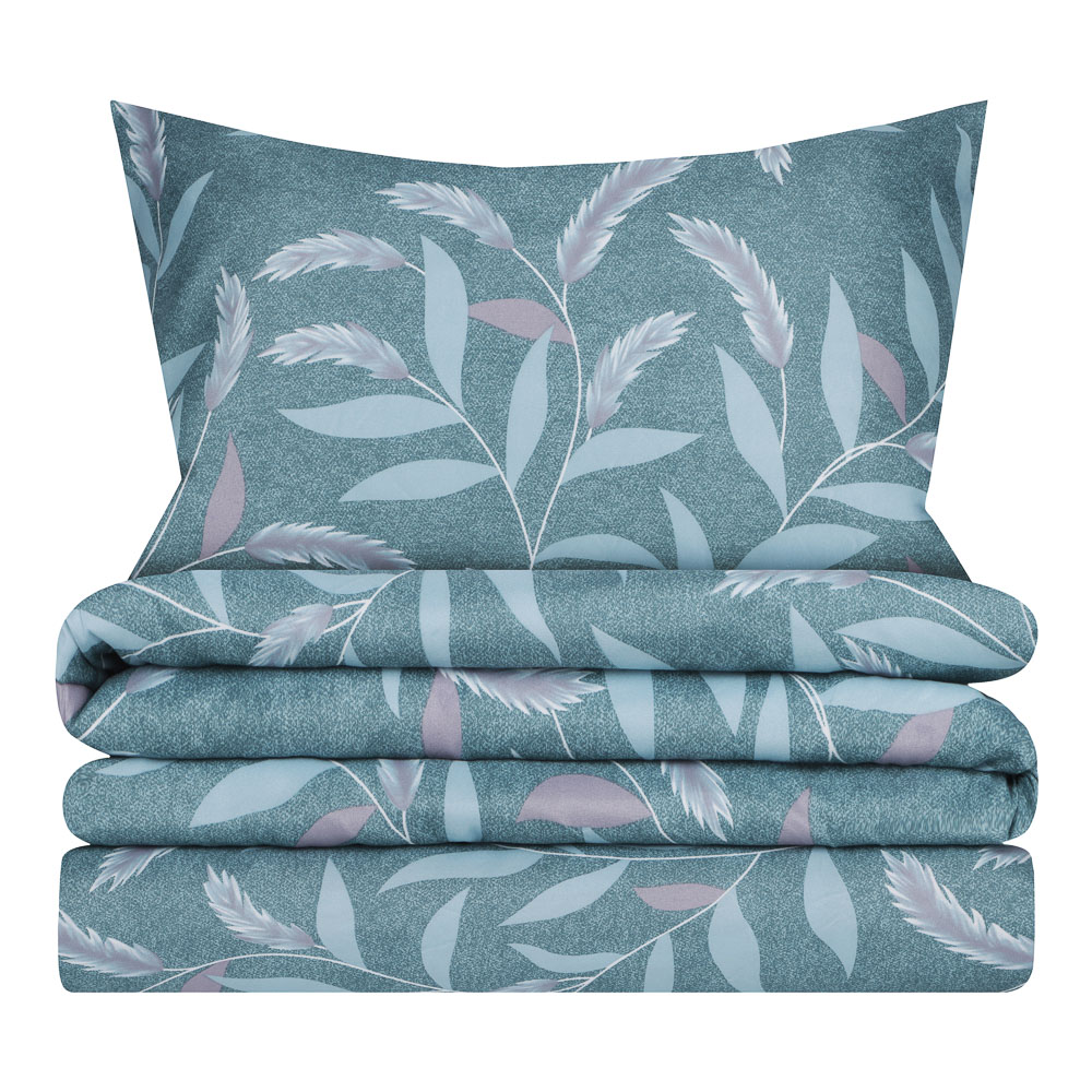 PROVANCE Нэви Комплект постельного белья евро (4 предмета), микросатин, листья, арт.№ 421-375