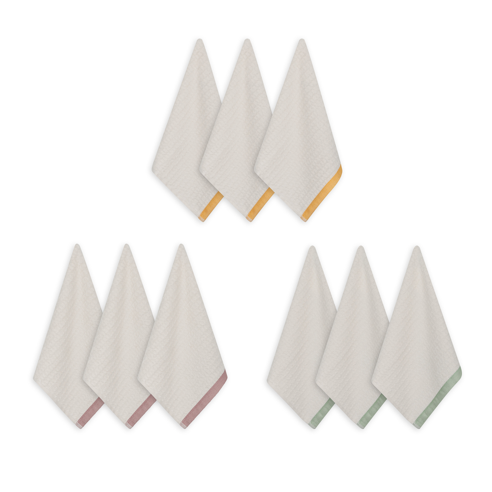 PROVANCE Дейзи Салфетки кухонные в наборе 3шт., 100% хлопок, 30х30см, 3 цвета, арт.№ 488-145