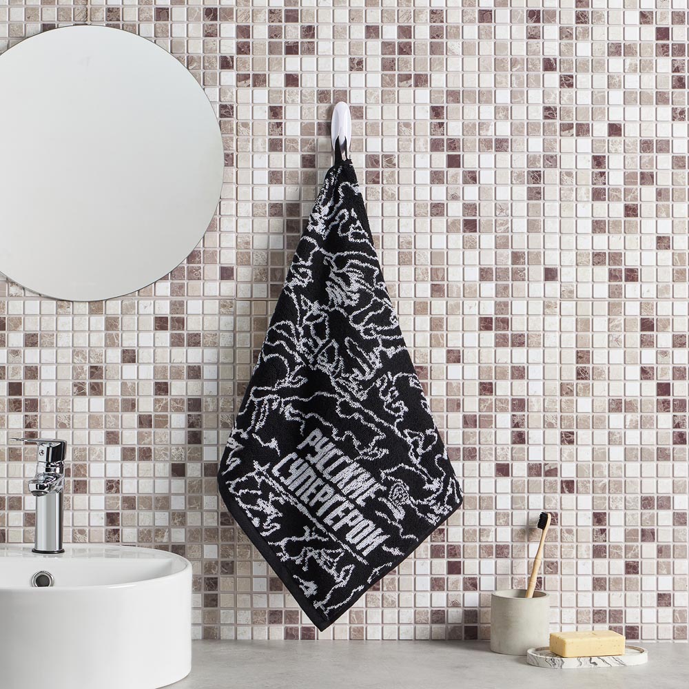 BY Русские Супергерои Полотенце махровое, 100% хлопок, 50х90см, 450гр/м, черно-белый, арт.№ 484-168