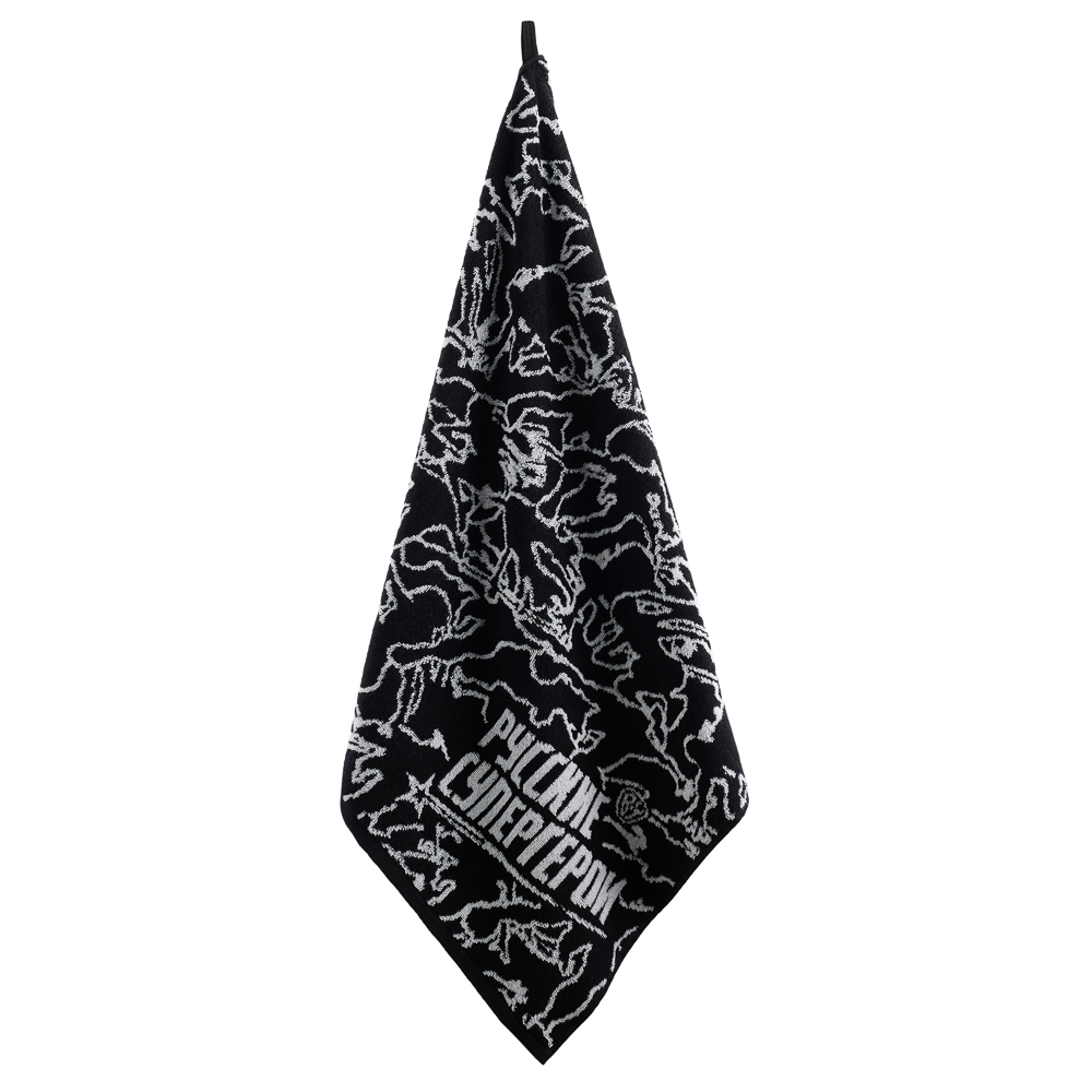 BY Русские Супергерои Полотенце махровое, 100% хлопок, 70х140см, 450гр/м, черно-белый, арт.№ 484-169