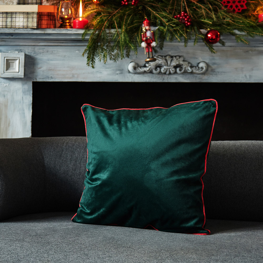 PROVANCE Асти Чехол для подушки велюр 45х45см, 100% полиэстер, зеленый, арт.№ 492-140