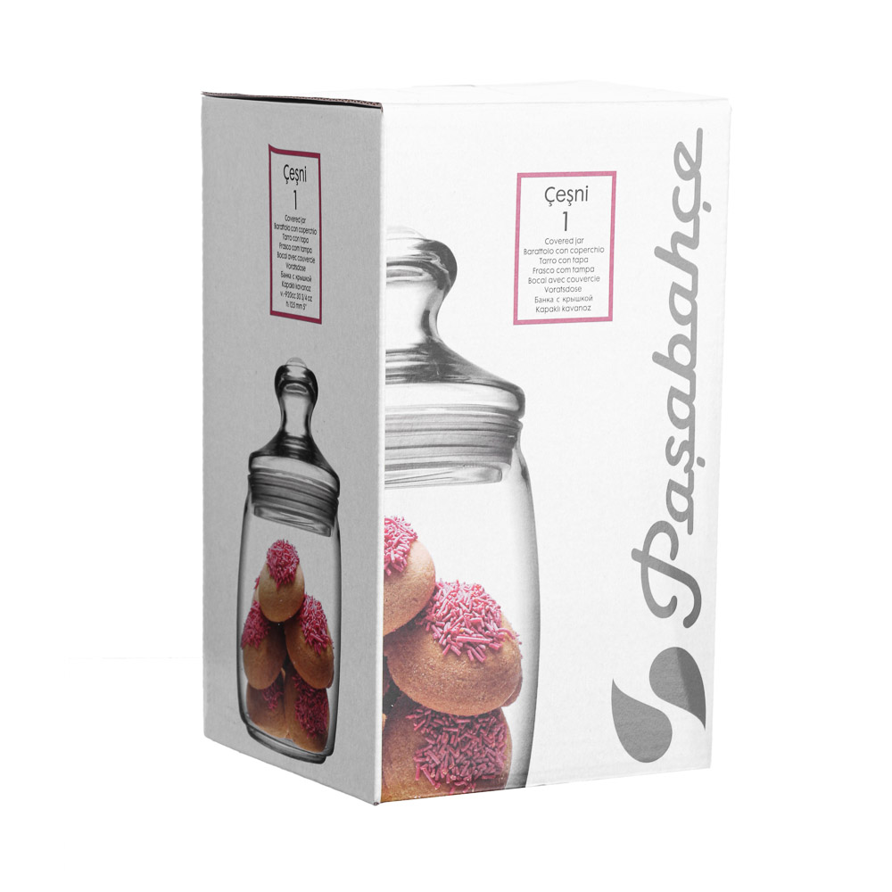 PASABAHCE Чешни Банка с крышкой 920мл, стекло, инд. Упаковка, арт.№ 828-180