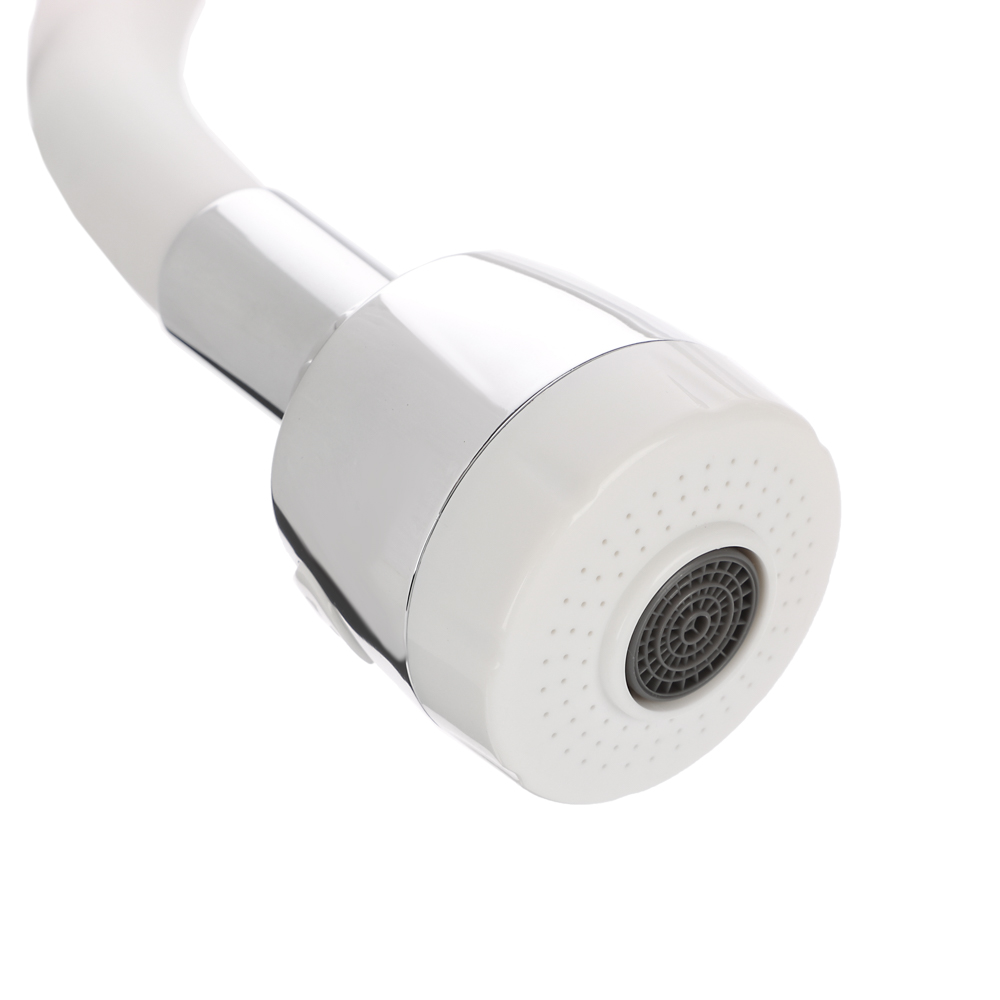 СоюзКран Смеситель для кухни, гибкий излив, керам. картридж 40мм, белый/хром, цинк, SK01-F125, арт.№ 567-164