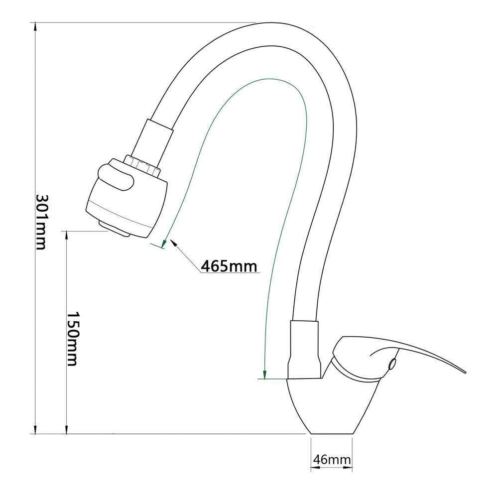 СоюзКран Смеситель для кухни, гибкий излив, керам. картридж 40мм, белый/хром, цинк, SK01-F125, арт.№ 567-164