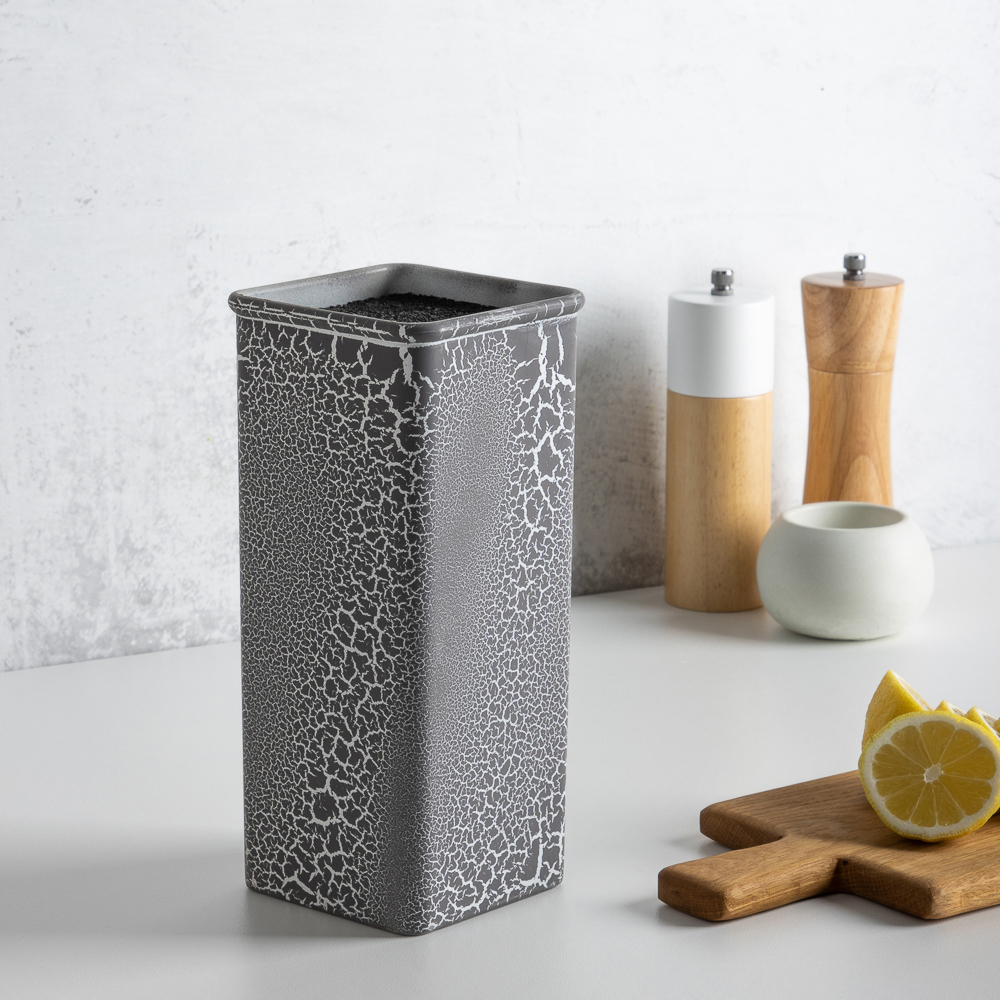 SATOSHI Подставка для ножей с полипропиленовыми разделителями, 10x10x22,5см, квадратная, SH-003, арт.№ 838-024