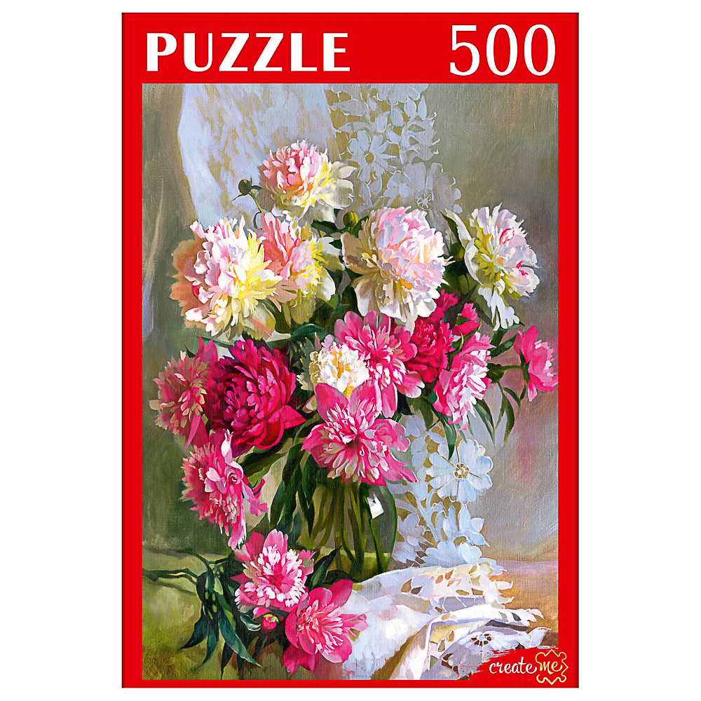 ПАЗЛЫ 500 элементов в ассортименте, 46,3х33,5х24,2см, 5 дизайнов, арт.№ 262-536