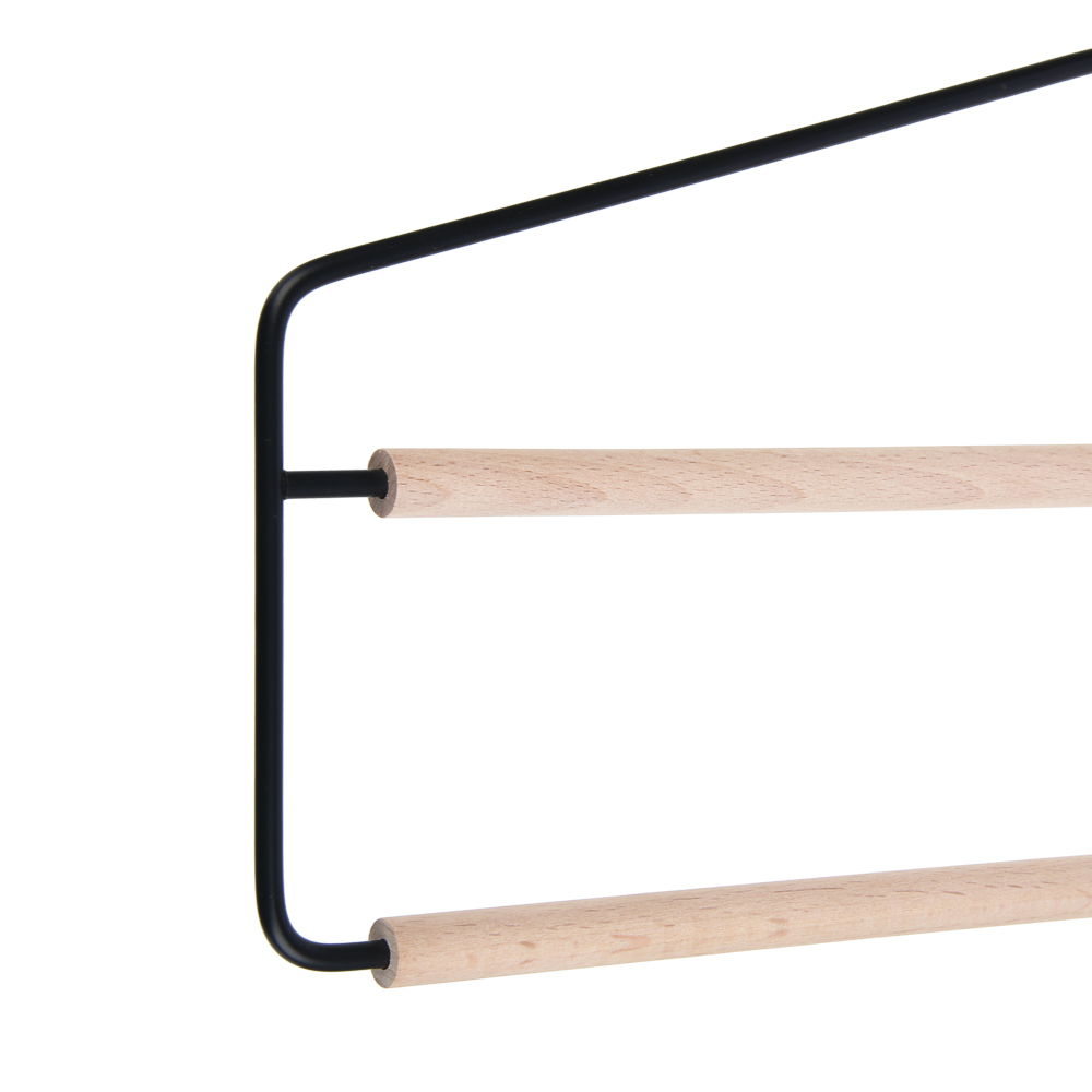 VETTA Вешалка-органайзер, 2 уровня, 34.5х25.5х0.8 см, металл, дерево, черный глянец, арт.№ 456-150