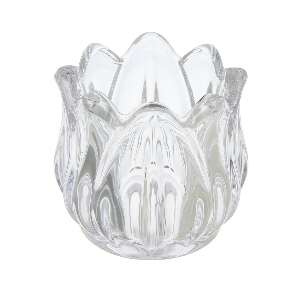 Подсвечник тм LADECOR "Цветок тюльпана" стеклянный, 7x7x6,7 см, арт.№ 477-259