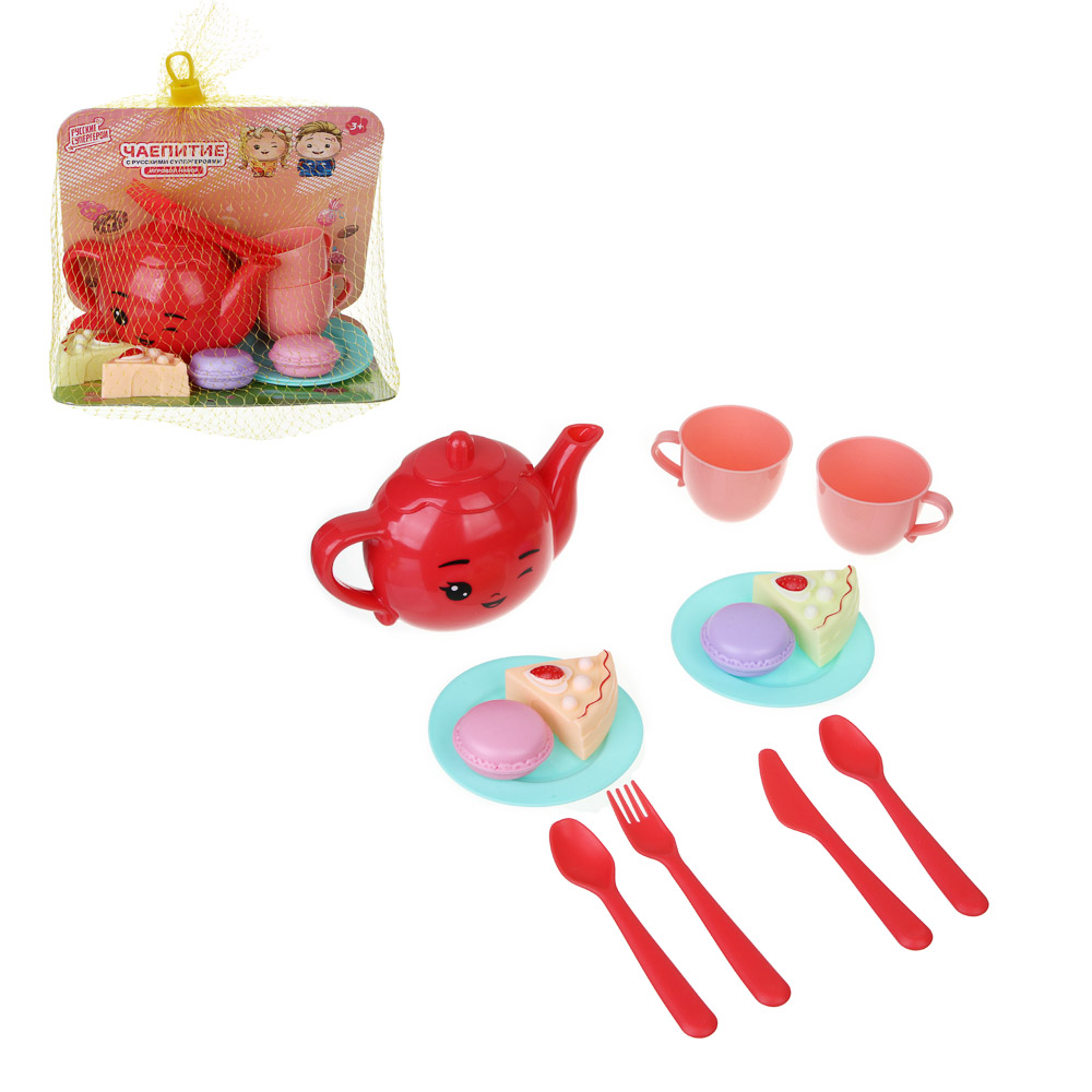 BY Набор игровой, посудка "Чаепитие c Русскими Супергероями", 14 пр., PP, 18х12х14 см, арт.№ 294-205