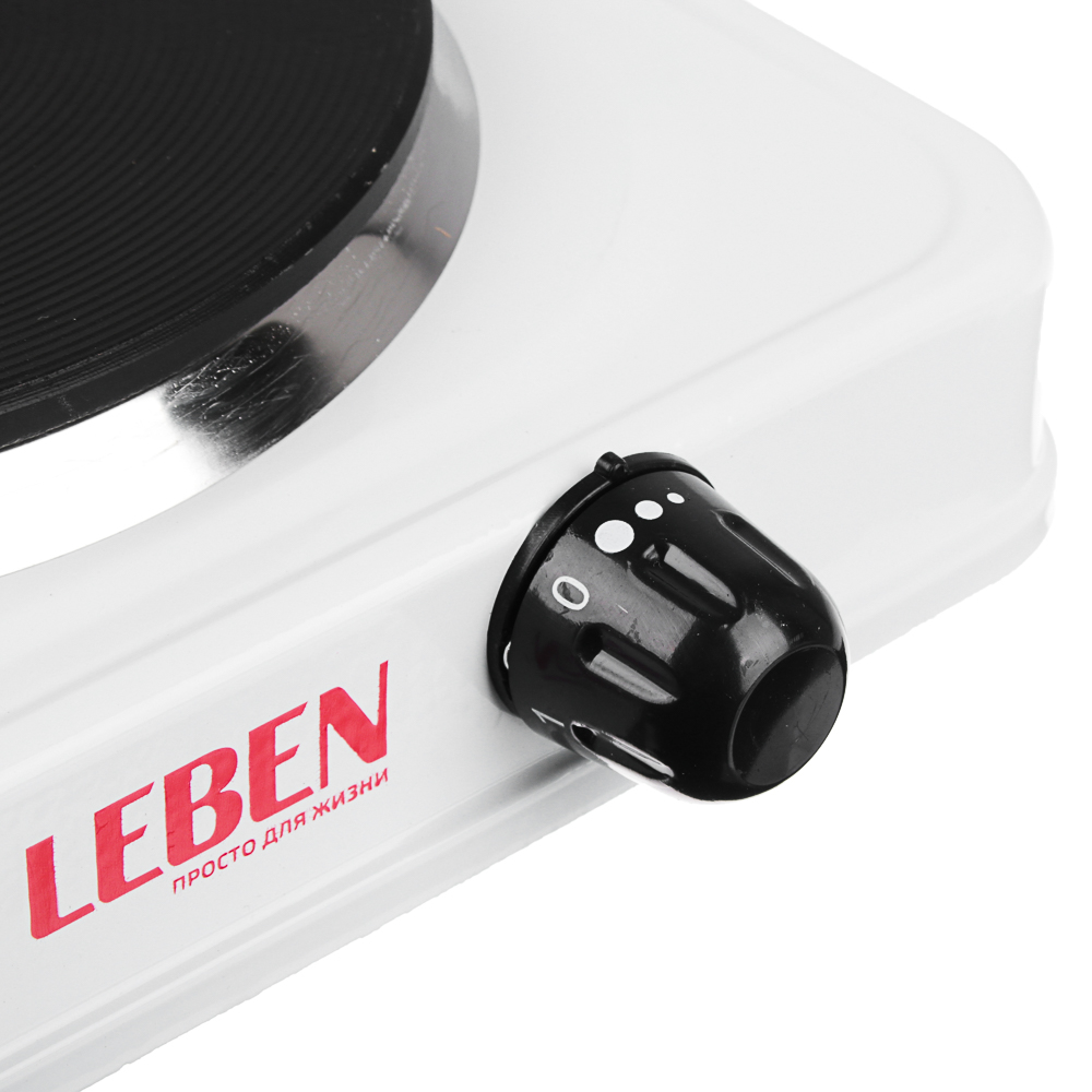 LEBEN Плитка электрическая одноконфорочная 1000Вт нагр. эл. диск d15,5см, арт.№ 475-038