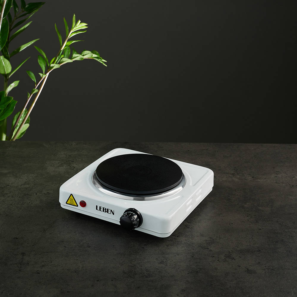 LEBEN Плитка электрическая одноконфорочная 1000Вт нагр. эл. диск d15,5см, арт.№ 475-038