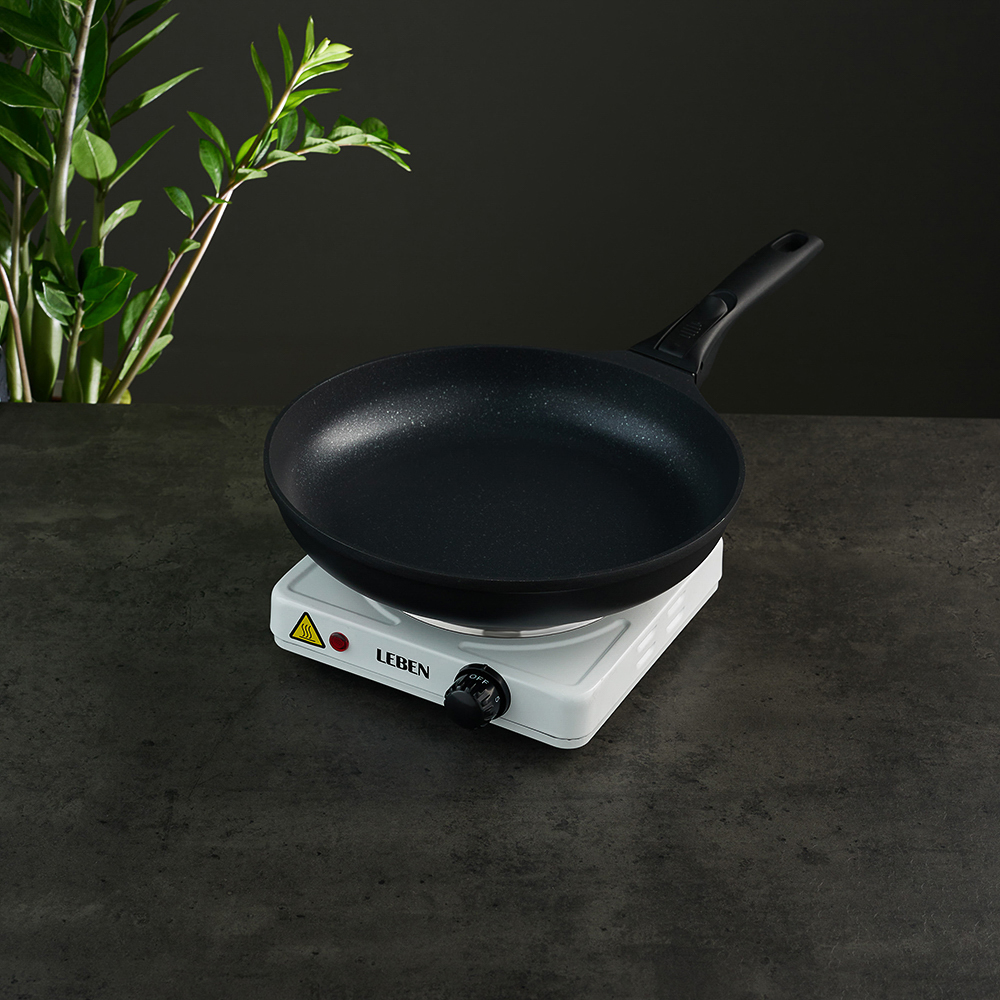 LEBEN Плитка электрическая одноконфорочная 1000Вт нагр. эл. диск d15,5см, арт.№ 475-038