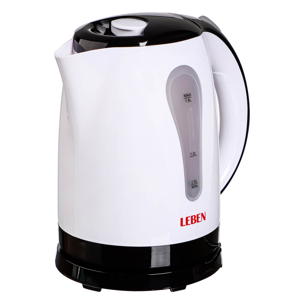 LEBEN Чайник электрический 1,8л, 1850Вт, скрытый нагр.элемент, пластик, HHB1760, арт.№ 475-123