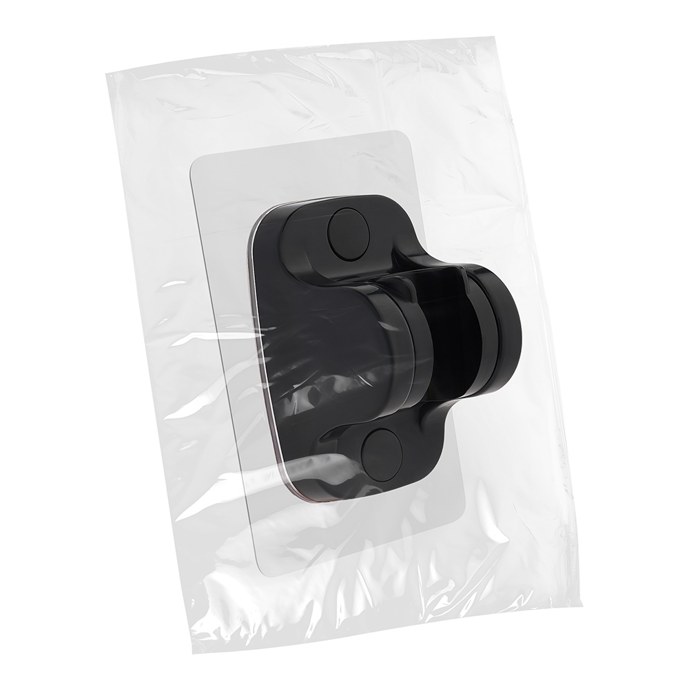 Держатель для лейки душа настенный самоклеящийся, черный, арт.№ 571-005