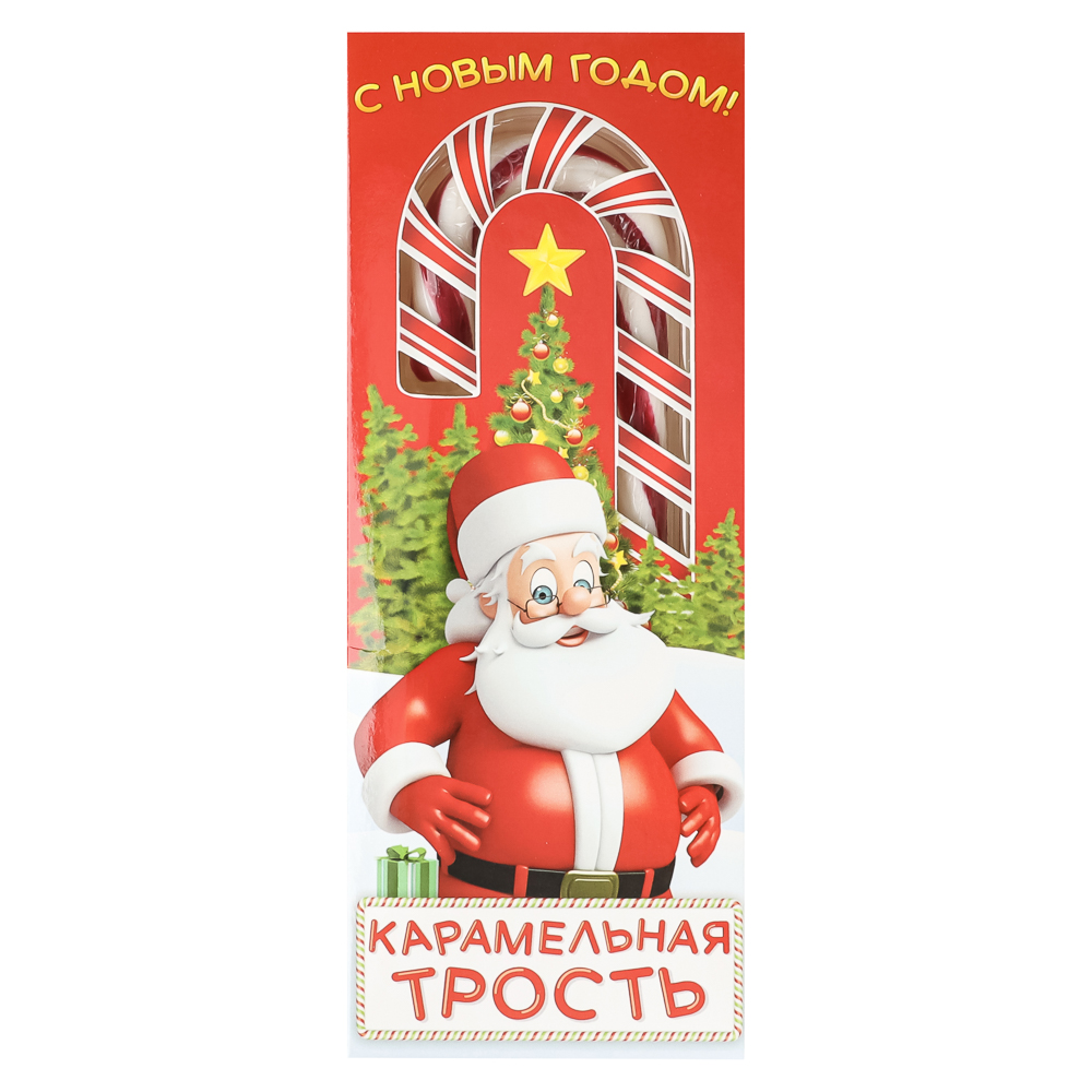 Карамельная трость большая новогодняя со вкусом клубники 40г, арт.№ 347-507