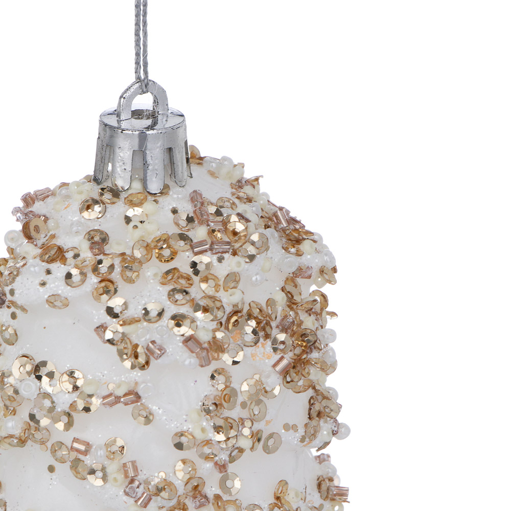 СНОУ БУМ Подвеска декоративная "Шишка" 1 шт, 5х5х12 см, пластик, глиттер, арт.№ 397-480