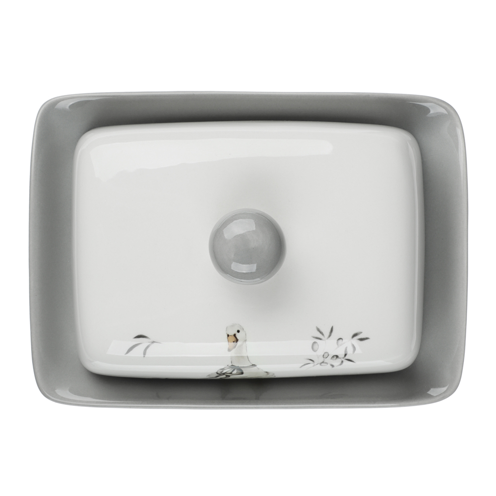 Масленка Гуси тм MILLIMI, 17х13х8см, керамика, арт.№ 824-354