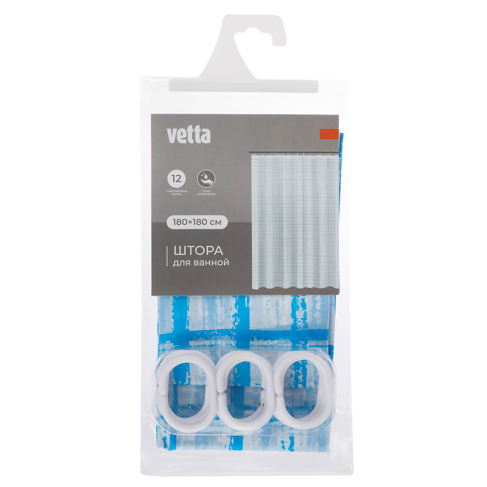 Шторка для ванной тм VETTA Марсельеза, ПЕВА 22 г/м2, 180x180см, 4 дизайна, арт.№ 461-042