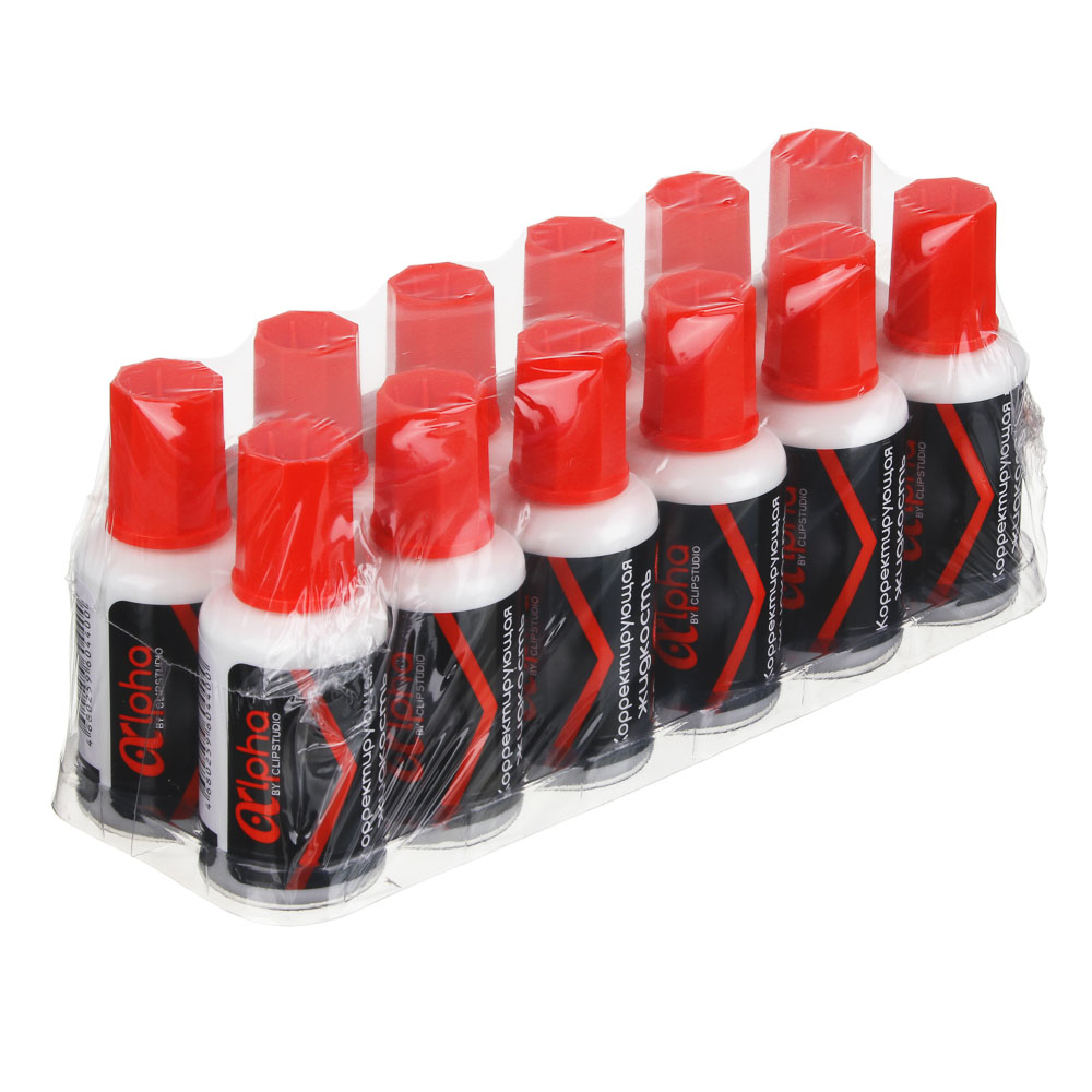 Корректирующая жидкость ClipStudio Альфа в бутылочке с кисточкой 20 мл, быстросох, морозоустойчивая, арт.№ 587-006