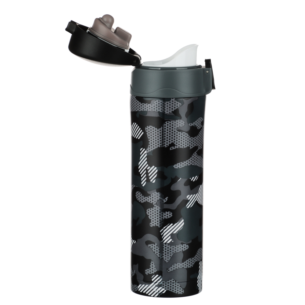 SATOSHI Термос-кружка с крышкой на защелке, 450мл "Камуфляж" нерж.сталь, арт.№ 841-007